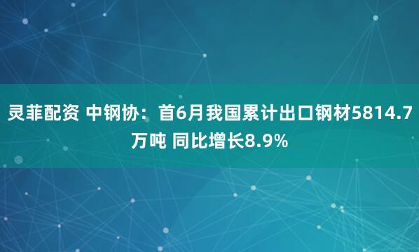 灵菲配资 中钢协：首6月我国累计出口钢材5814.7万吨 同比增长8.9%