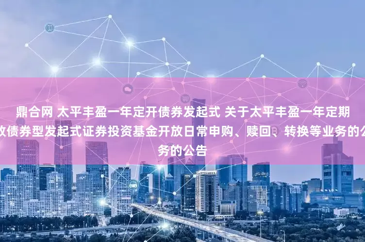 鼎合网 太平丰盈一年定开债券发起式 关于太平丰盈一年定期开放债券型发起式证券投资基金开放日常申购、赎回、转换等业务的公告